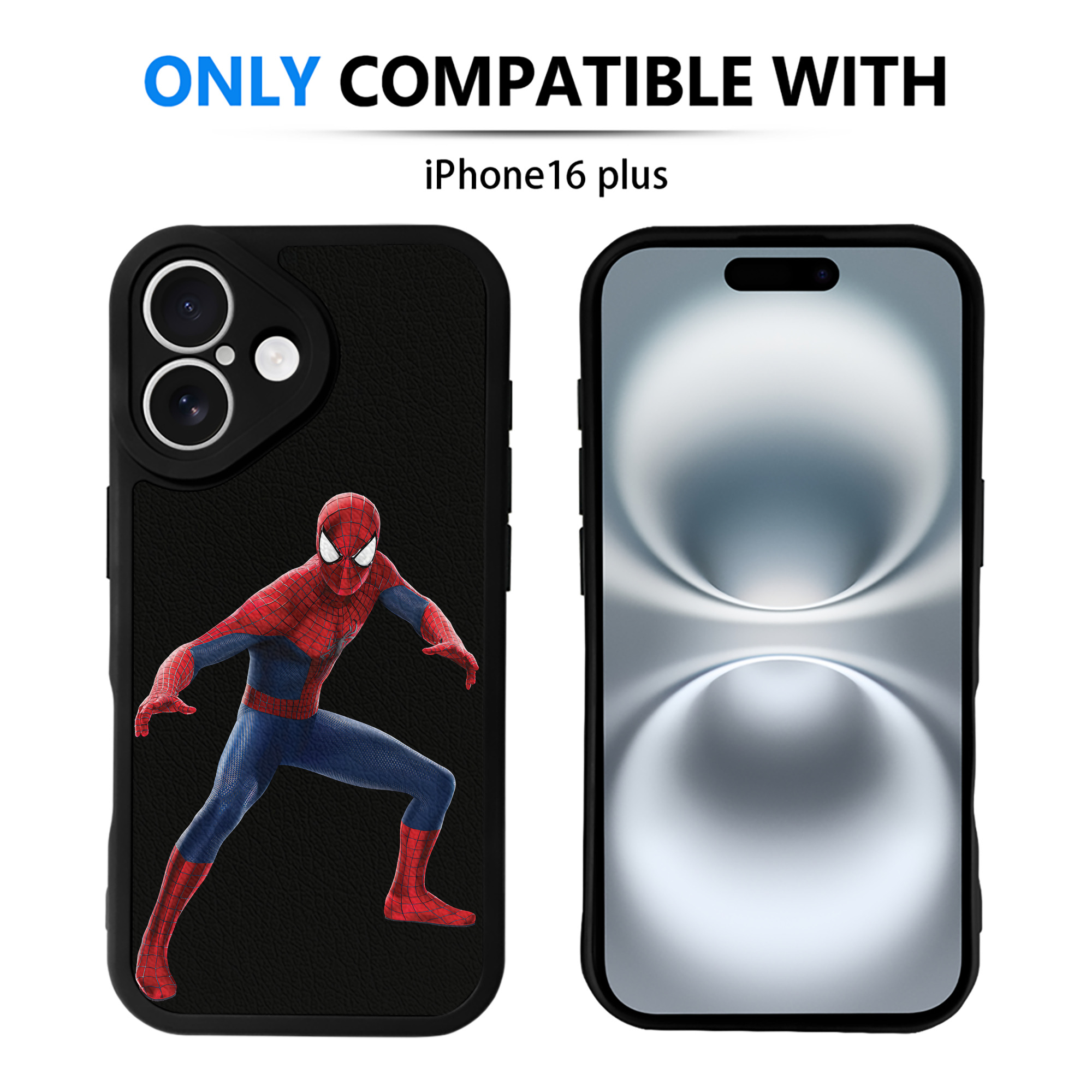 （画像用） Spider Man スパイダーマン 【iPhone 16シリーズ対応】シリコンスマホケース（レザー調） 材質：シリコン